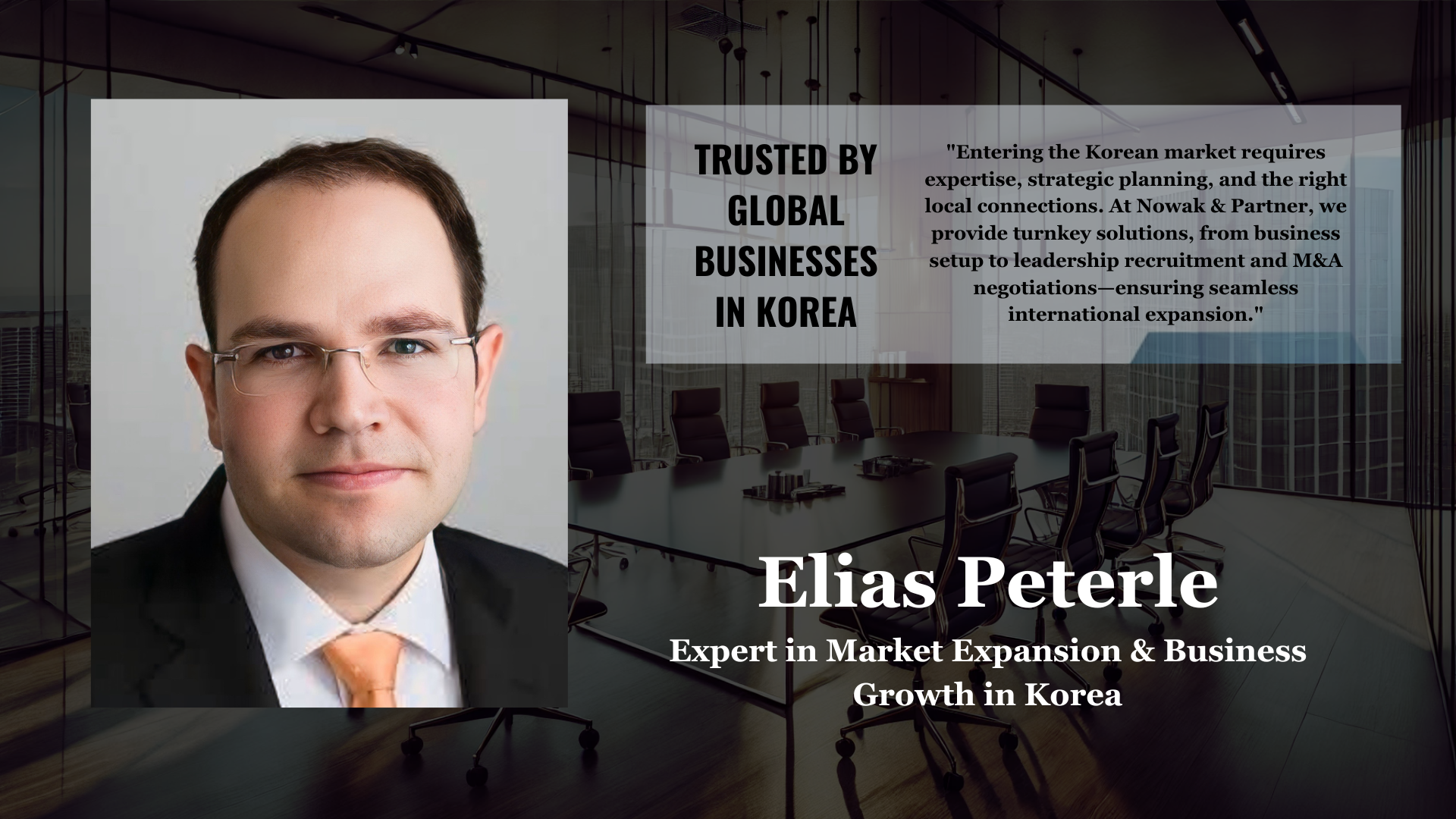 Elias Peterle - korea market entry expert